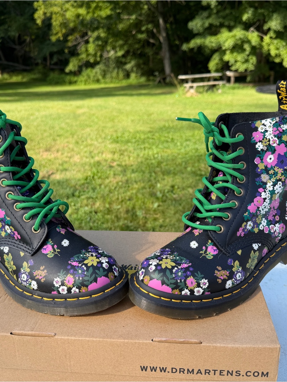 Dr. Martens 1460 Pascal Black-Multi Vintage Floral Backhand size 7 - Picture 5 of 7